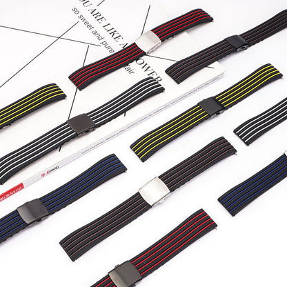 Ear Two-tone Striped Silicone Strap